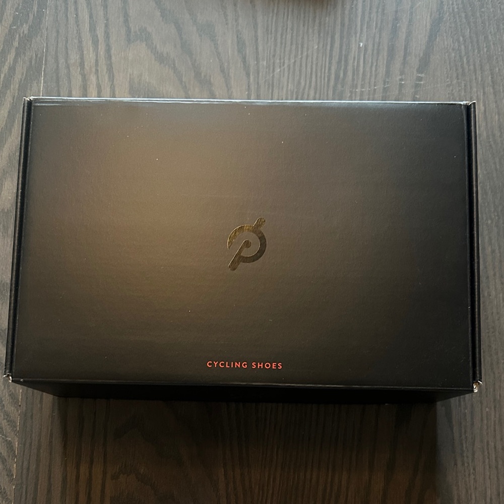 Peloton Black Shoe Box with Red Accents